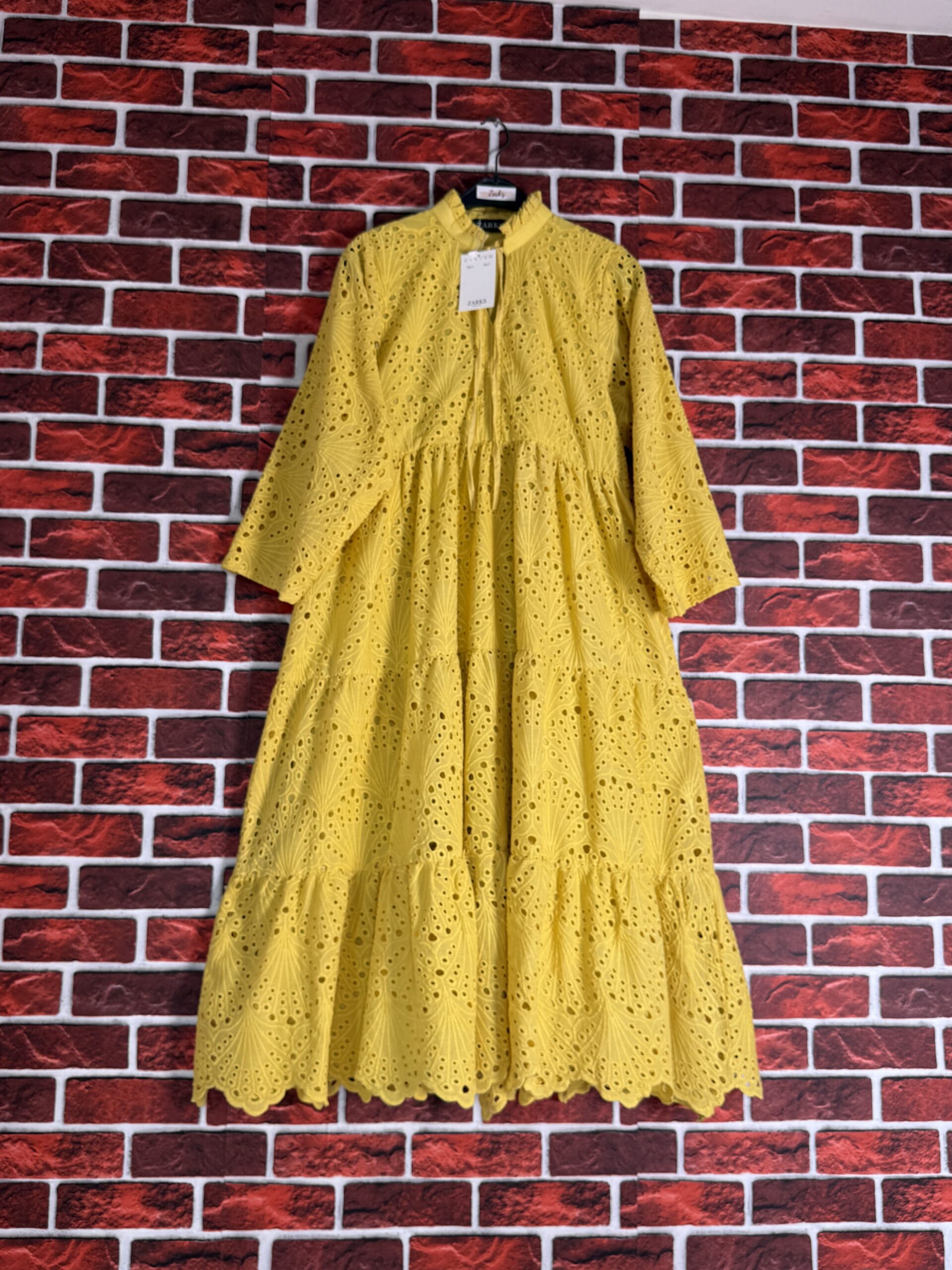 Butter yellow maxi chickenkari dress